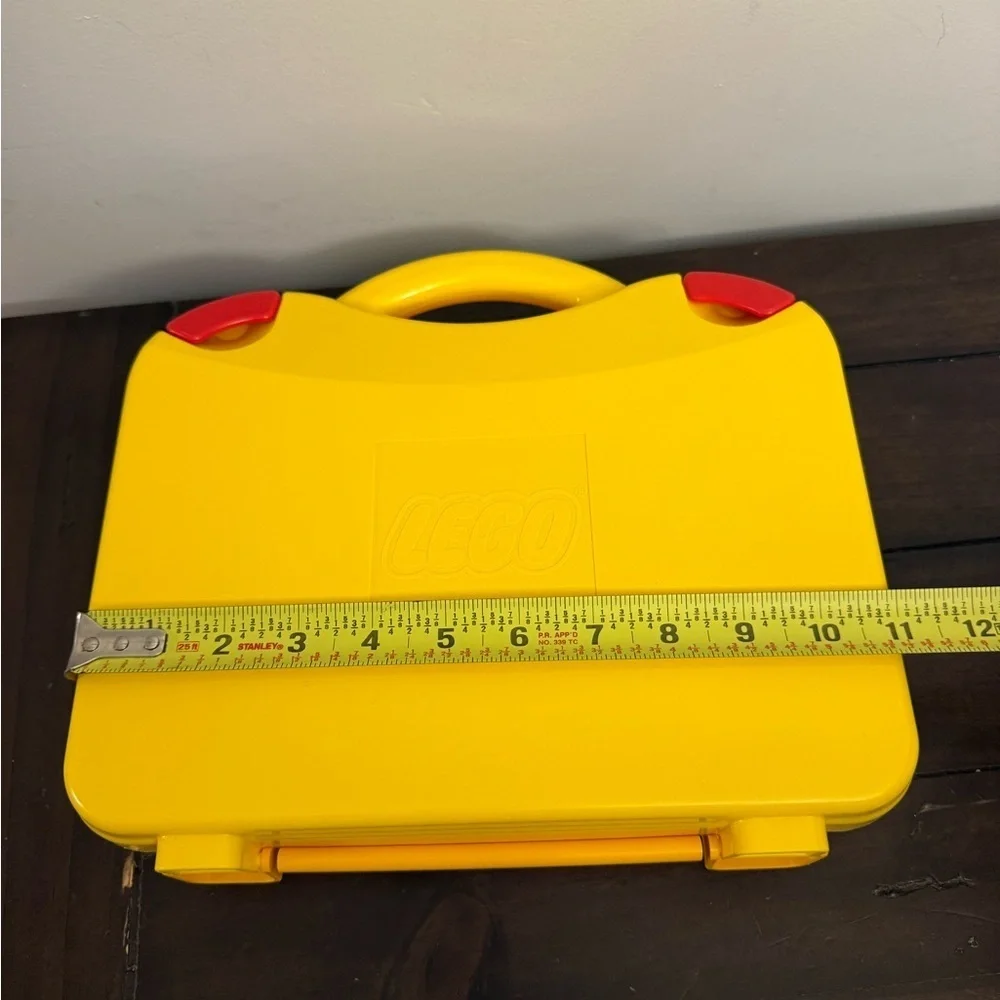 LEGO Yellow Storage Carry Case Organizer w/ Dividers Red Latches